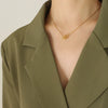 Ring Link Pendant Necklace Titanium Steel Gold Plated Geometric Design Trendy Clavicle Chain For Girlfriend