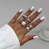 Ring Metal Geometric Electroplated Liquid Metal Pleated Irregular Cross Water Drop Hug Open Style For Women