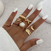 Ring Metal Geometric Electroplated Liquid Metal Pleated Irregular Cross Water Drop Hug Open Style For Women