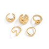 Ring Metal Geometric Electroplating Liquid Metal Pleated Baroque Pearl