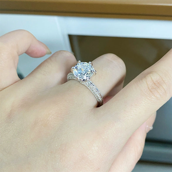 Ring Mosan Diamond 925 Silver Geometric Fashion Electroplating Women's