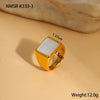 Ring Motherofpearl Titanium Steel Light Luxury Geometric Electroplated 18K Gold Nonfading