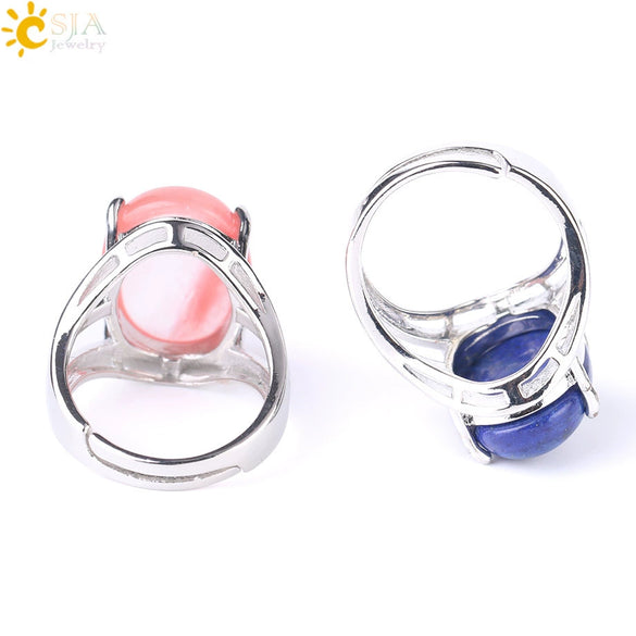 Ring Natural Stone Alloy Claw Inlaid Polished Casual Fashion Jewelry For Women