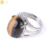 Ring Natural Stone Alloy Claw Inlaid Polished Casual Fashion Jewelry For Women