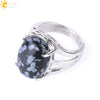 Ring Natural Stone Alloy Claw Inlaid Polished Casual Fashion Jewelry For Women