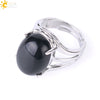 Ring Natural Stone Alloy Claw Inlaid Polished Casual Fashion Jewelry For Women