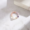 Ring Natural Stone Powder Opal Lilac Beaded Baroque Freshwater Pearl 925 Silver Electroplating Geometric Style