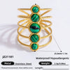 Ring Natural Stone Retro Light Luxury Colorretaining Devil's Eye Stainless Steel Geometric Electroplating Women's Jewelry