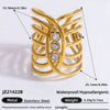 Ring Natural Stone Retro Light Luxury Colorretaining Devil's Eye Stainless Steel Geometric Electroplating Women's Jewelry