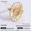 Ring Natural Stone Retro Light Luxury Colorretaining Devil's Eye Stainless Steel Geometric Electroplating Women's Jewelry
