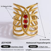 Ring Natural Stone Retro Light Luxury Colorretaining Devil's Eye Stainless Steel Geometric Electroplating Women's Jewelry