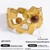 Ring Natural Stone Retro Light Luxury Colorretaining Devil's Eye Stainless Steel Geometric Electroplating Women's Jewelry