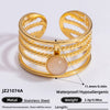 Ring Natural Stone Retro Light Luxury Colorretaining Devil's Eye Stainless Steel Geometric Electroplating Women's Jewelry