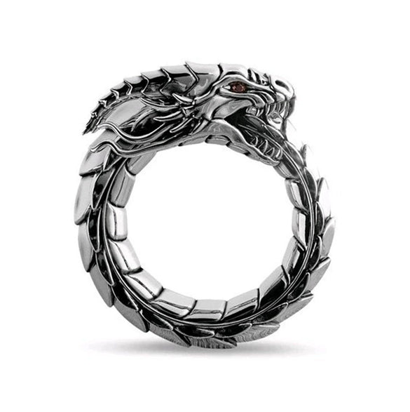Ring Norwegian Mythical Dragon Nidhogg Symbol Copper Geometric Electroplating Unisex