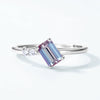 Ring S925 Silver Cultivation Color Treasure Stone Geometric Pattern Diamond Inlay