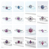 Ring S925 Silver Cultivation Color Treasure Stone Geometric Pattern Diamond Inlay