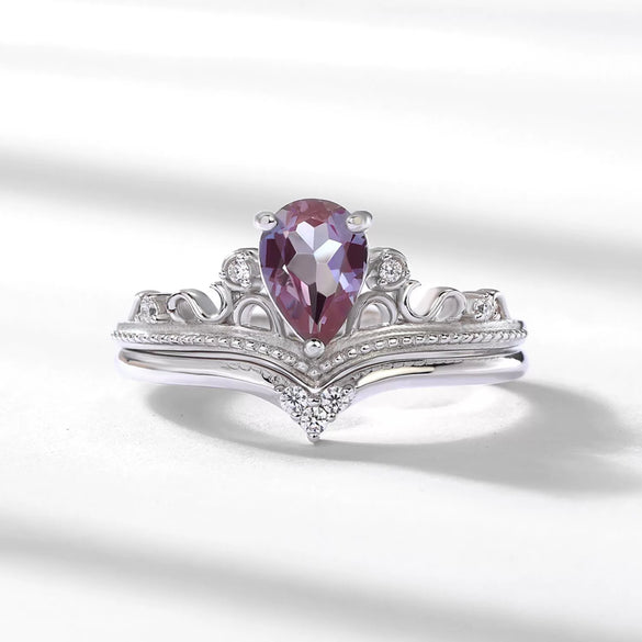 Ring S925 Silver Cultivation Color Treasure Stone Geometric Pattern Diamond Inlay