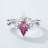 Ring S925 Silver Cultivation Color Treasure Stone Geometric Pattern Diamond Inlay