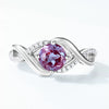 Ring S925 Silver Cultivation Color Treasure Stone Geometric Pattern Diamond Inlay