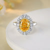 Ring S925 Silver Geometric Eggshaped Diamond