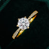 Ring S925 Silver Geometric Moissanite Set With Diamonds