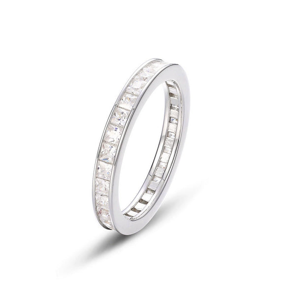 Ring S925 Silver Inlaid Color Treasure Geometric Style Luxury Simple Women's