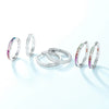 Ring S925 Silver Inlaid Color Treasure Geometric Style Luxury Simple Women's