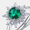 Ring S925 Silver Inlay Cultivation Diamond Retro Light Luxury Geometric Sunflower Style