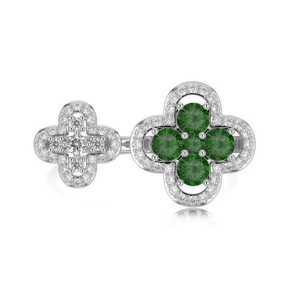 Ring S925 Silver Light Luxury Geometric Electroplating Winding Butterfly Adjustable Opening Women's