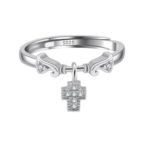 Ring S925 Sterling Silver Cross Electroplating