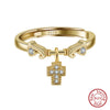 Ring S925 Sterling Silver Cross Electroplating