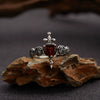 Ring S925 Sterling Silver Crystal Heart Shape Set With Gems For Women Plants And Flowers Style