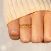 Ring S925 Sterling Silver Double Layer Geometric Electroplated Women's