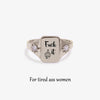 Ring S925 Sterling Silver Geometric Black Dyeing Electroplating Women's