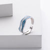 Ring S925 Sterling Silver Geometric Dripping Glue Jewelry For Women
