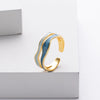 Ring S925 Sterling Silver Geometric Dripping Glue Jewelry For Women
