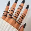 Ring Set Geometric Spiral Cross Alloy Electroplating Style Simple Unisex