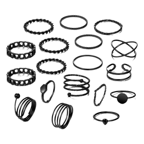 Ring Set Geometric Spiral Cross Alloy Electroplating Style Simple Unisex