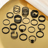 Ring Set Geometric Spiral Cross Alloy Electroplating Style Simple Unisex