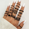 Ring Set Geometric Spiral Cross Alloy Electroplating Style Simple Unisex