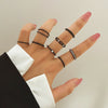 Ring Set Geometric Spiral Cross Alloy Electroplating Style Simple Unisex