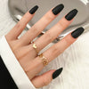 Ring Set Geometric Spiral Cross Alloy Electroplating Style Simple Unisex