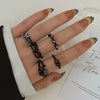 Ring Set Geometric Spiral Cross Alloy Electroplating Style Simple Unisex
