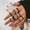 Ring Set Geometric Spiral Cross Alloy Electroplating Style Simple Unisex