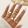 Ring Set Geometric Spiral Cross Alloy Electroplating Style Simple Unisex