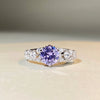 Ring Silver Geometric Moissanite Electroplating