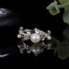 Ring 925 Silver Natural Freshwater Pearl Geometric Women's Fashion Sweet Open