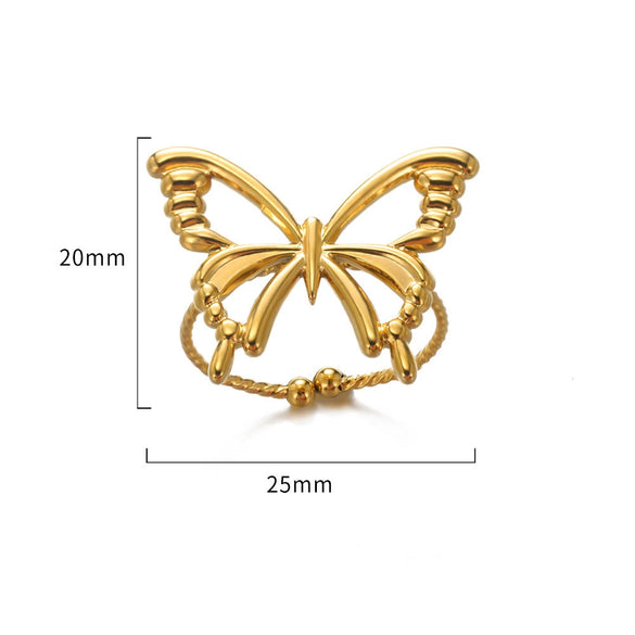 Ring Stainless Steel Butterfly Heartshaped Geometric Electroplating Unisex