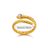 Ring Stainless Steel Double Row Star Snake Inlaid Semiprecious Stone Electroplated