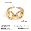 Ring Stainless Steel Double Thread Horseshoe Animal Zodiac Electroplating